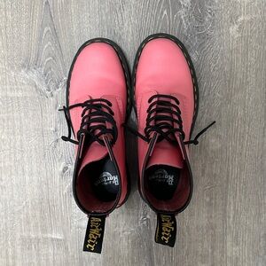 Dr. Martens Pink Boots with Black Laces